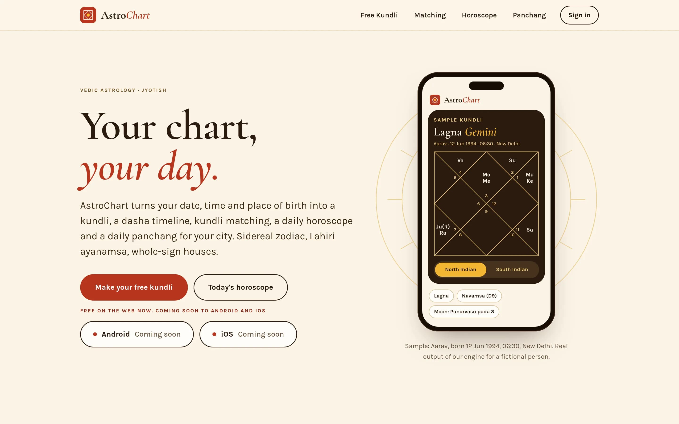 AstroChart website screenshot